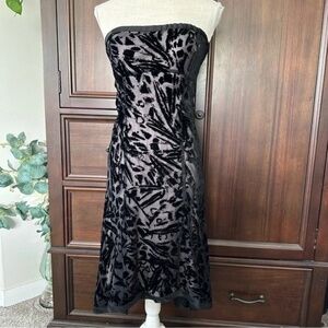 Diane von Furstenberg Strapless Velvet Silk Cocktail Dress